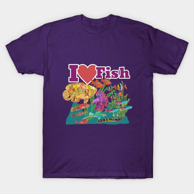 I Heart Tropical Fish T-Shirt by Gina's Pet Store